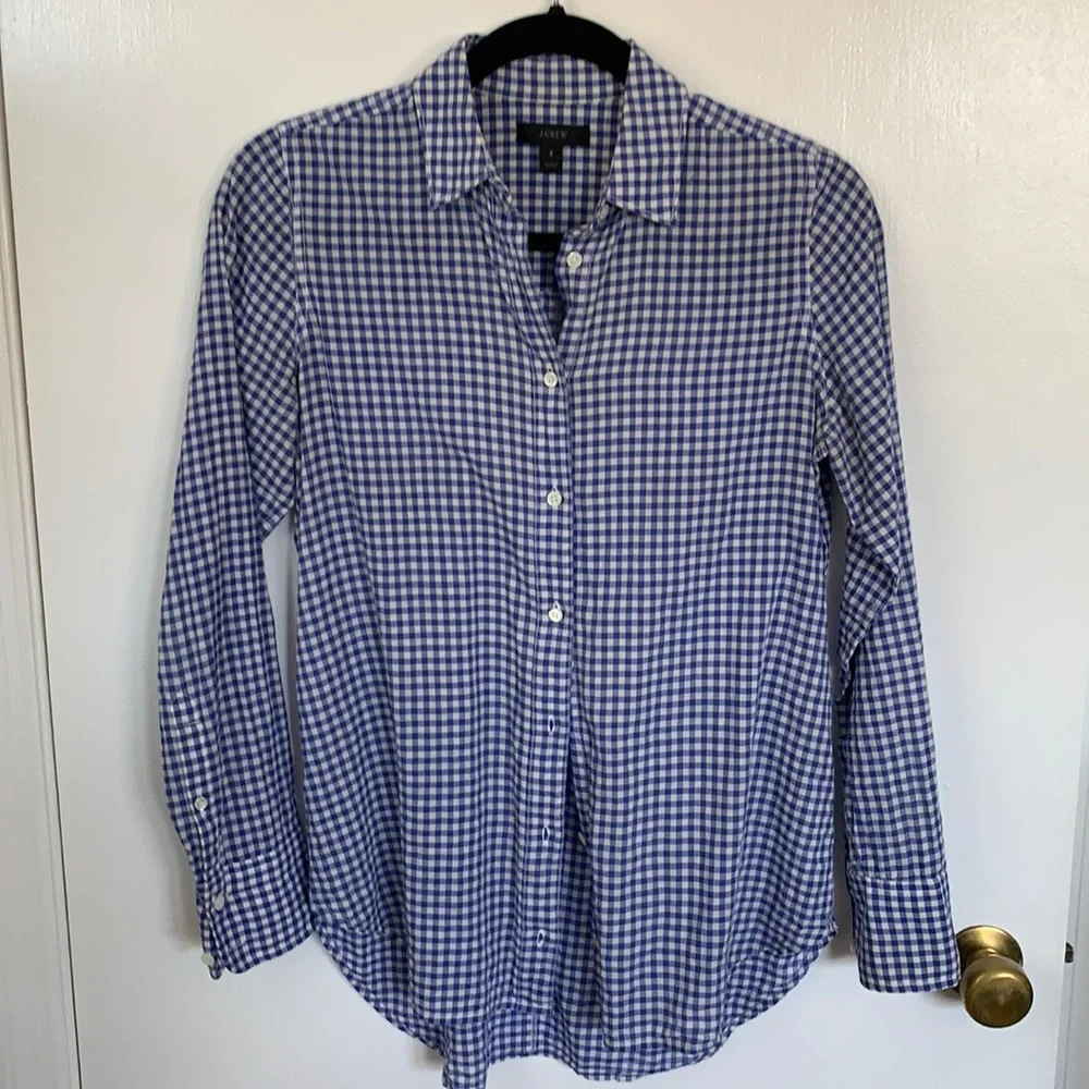 JCrew Light Weight Gingham Button Down - Picture 1 of 6